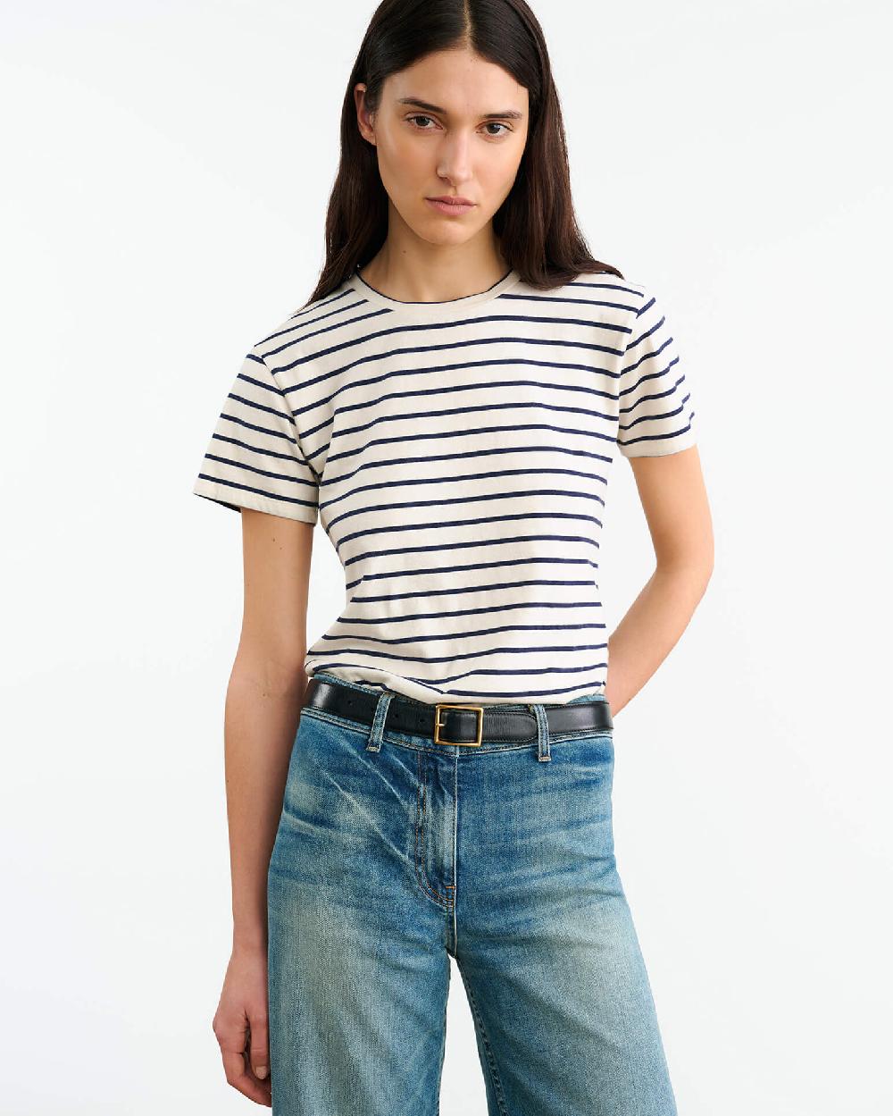 Nili Lotan LANA TEE NATURAL/NAVY STRIPE