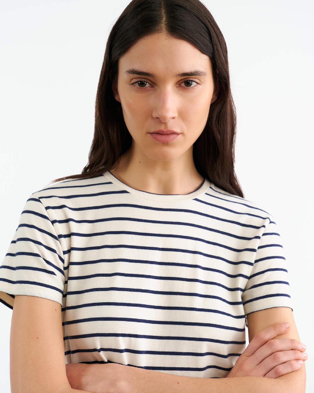 Nili Lotan LANA TEE NATURAL/NAVY STRIPE