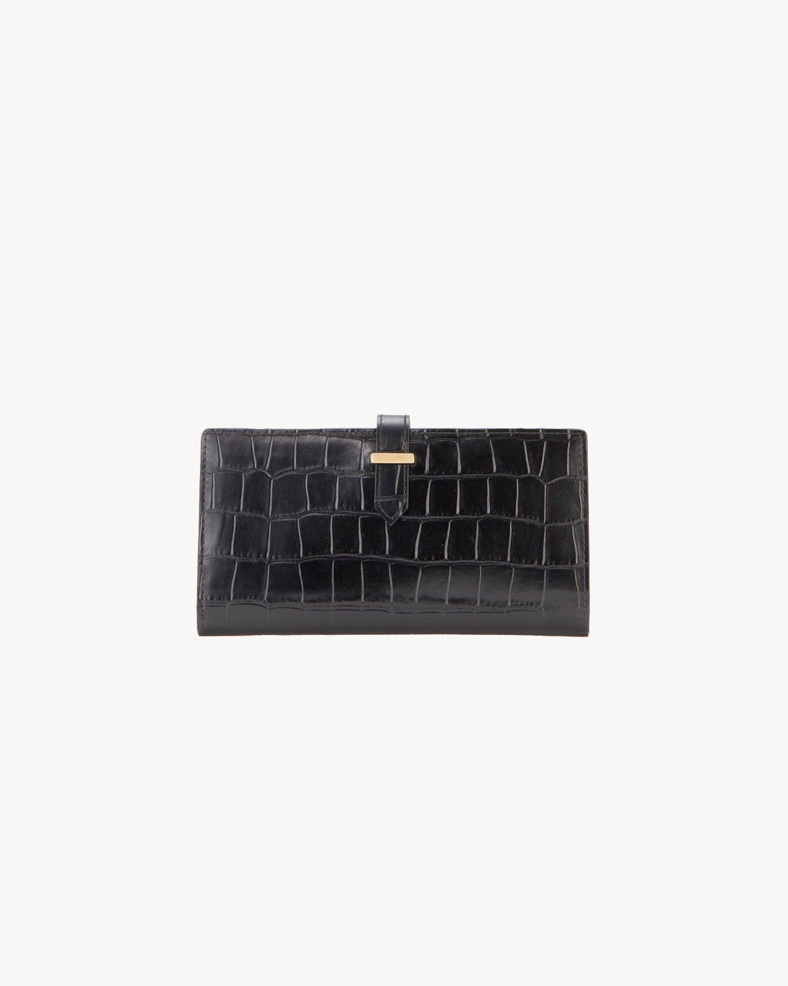nili lotan LE CATHERINE WALLET BLACK AND GOLD