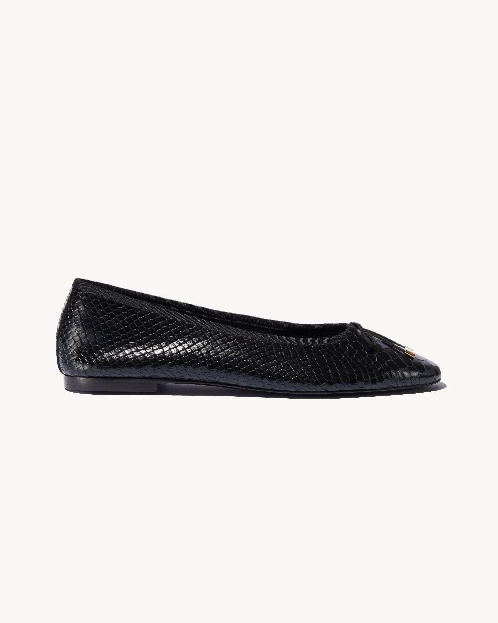 Nili Lotan LEATHER BALLET FLAT BLACK