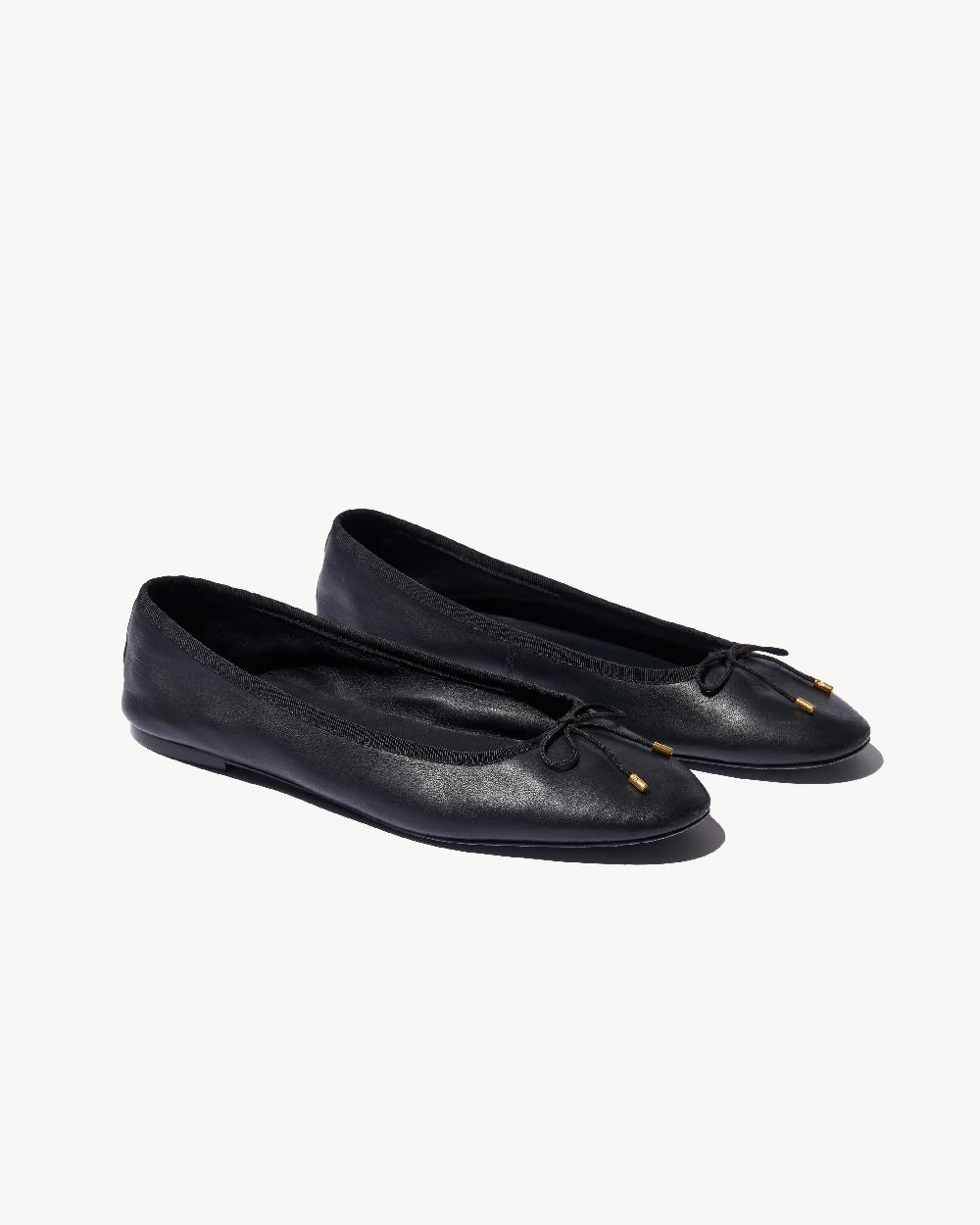 nili lotan LEATHER BALLET FLAT BLACK