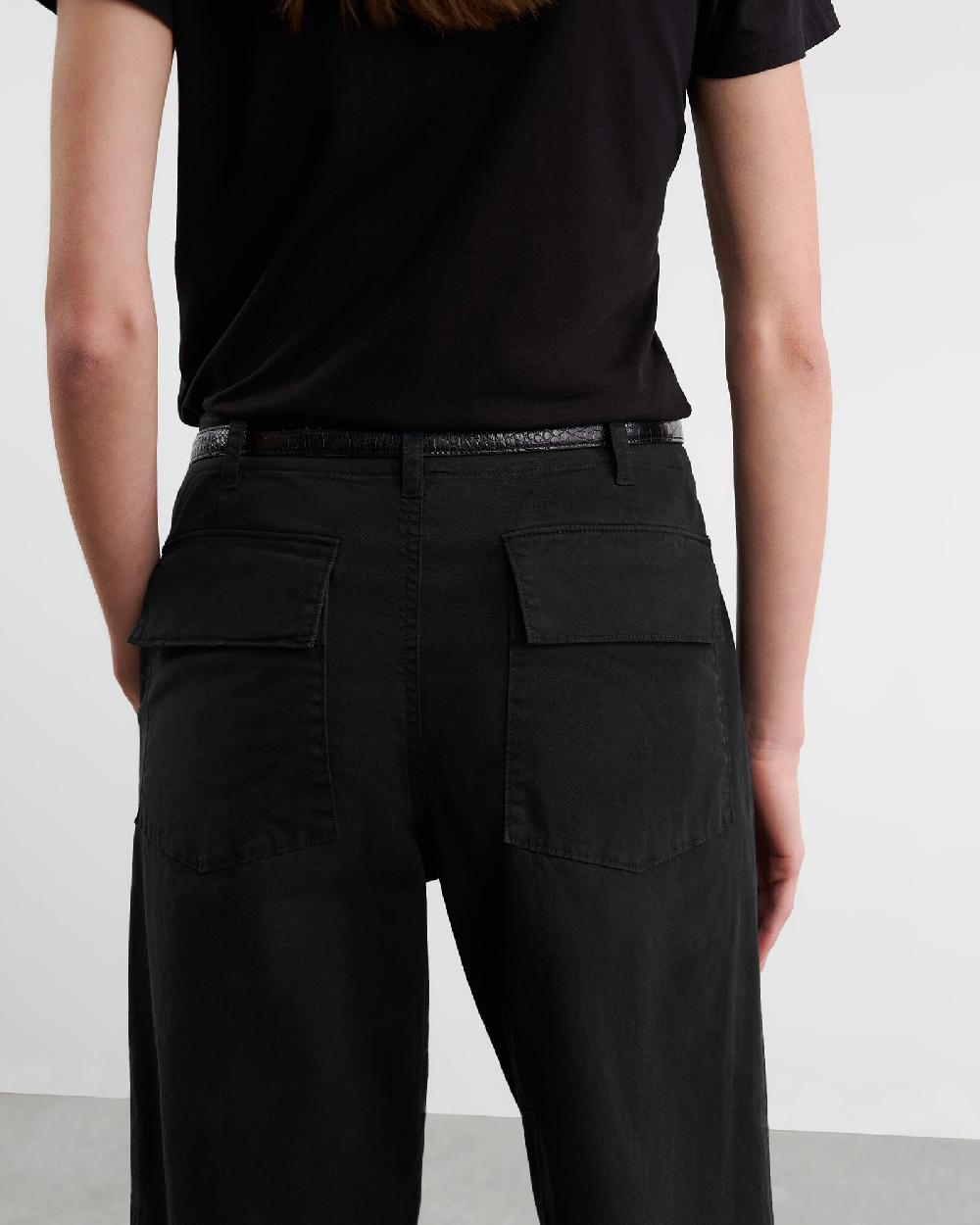 Nili Lotan LEON COTTON BOY PANT CARBON