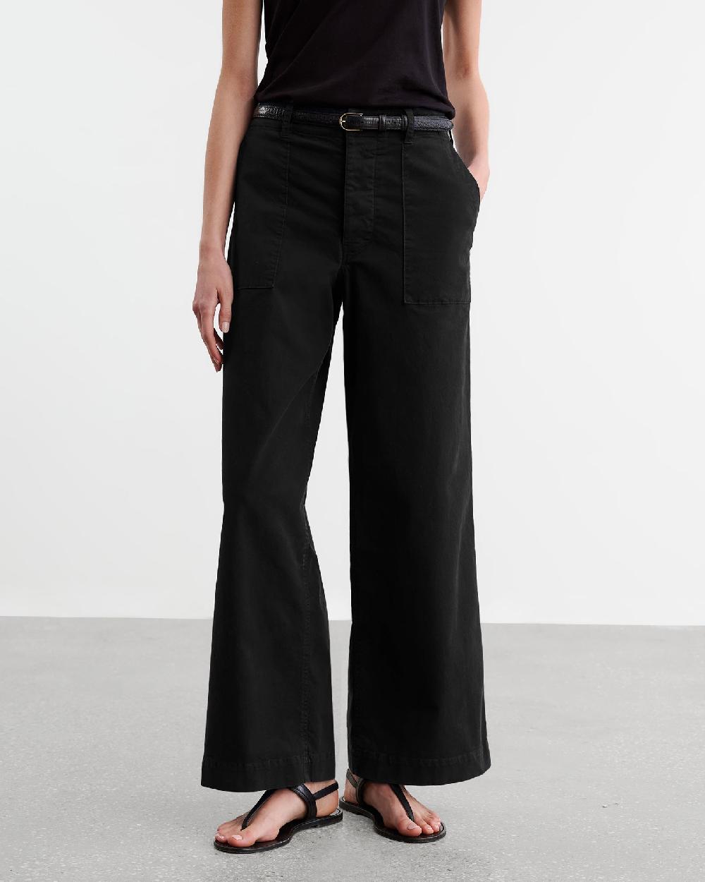 Nili Lotan LEON COTTON BOY PANT CARBON