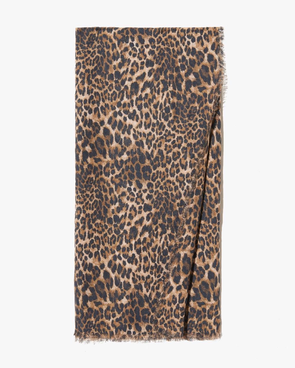 nili lotan LEOPARD SCARF VINTAGE LEOPARD PRINT
