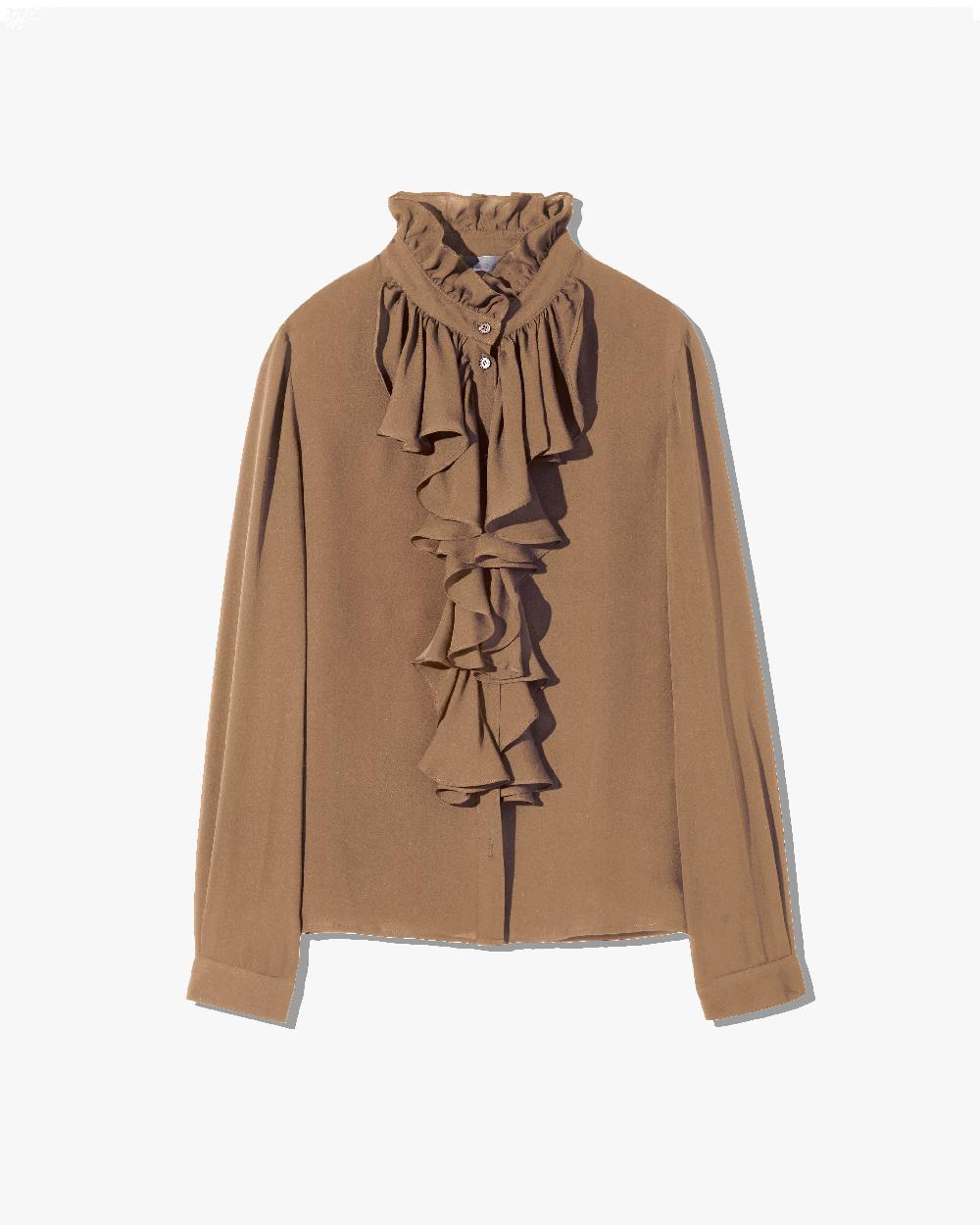 nili lotan LILY SILK BLOUSE COGNAC