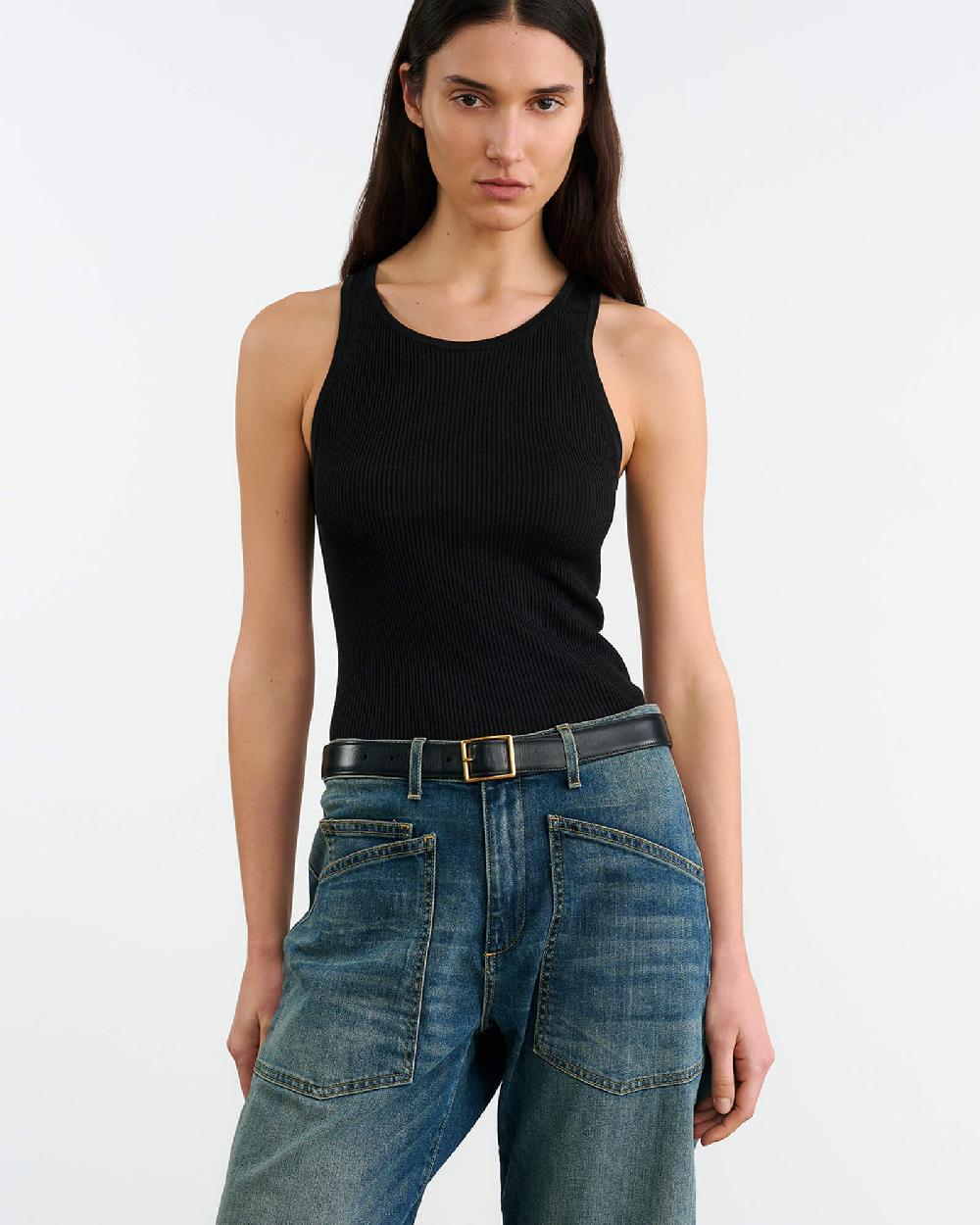 Nili Lotan LOTTIE SILK KNIT TANK CAMEL