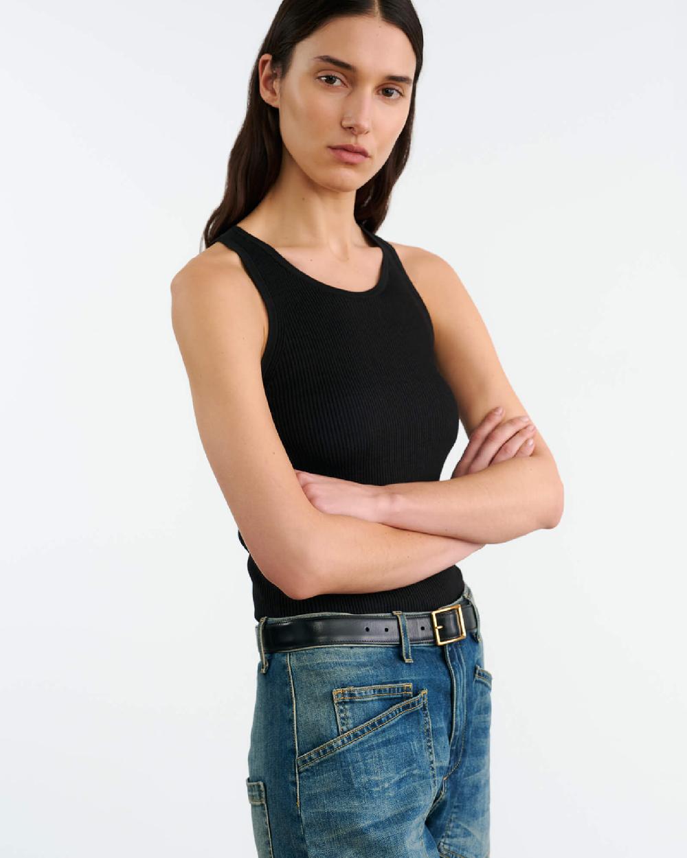 Nili Lotan LOTTIE SILK KNIT TANK CAMEL