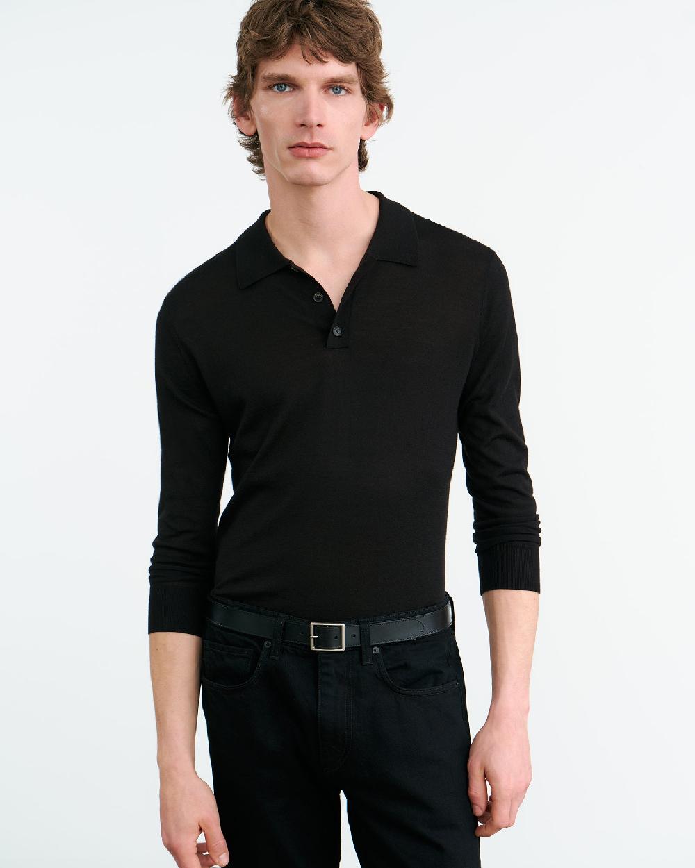 Nili Lotan LUDO POLO SWEATER BLACK