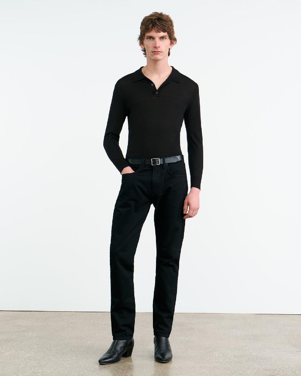 Nili Lotan LUDO POLO SWEATER BLACK