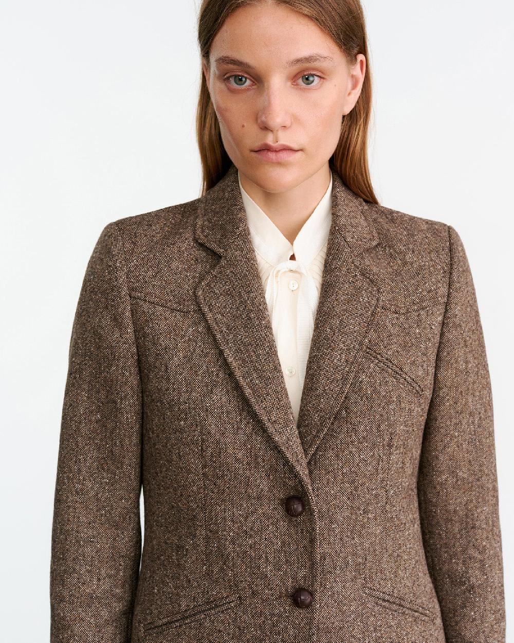 Nili Lotan LYON JACKET BROWN DONEGAL