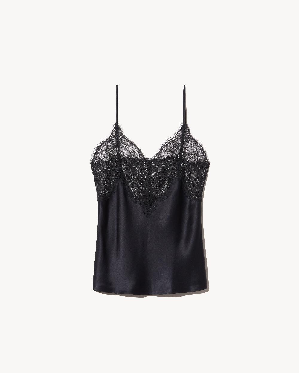 nili lotan MABELLE SILK LACE CAMI BLACK