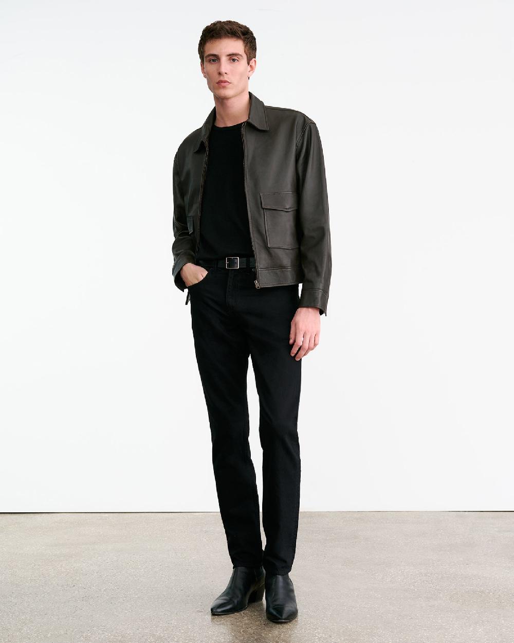 Nili Lotan MAJORCA LEATHER JACKET DARK MOSS