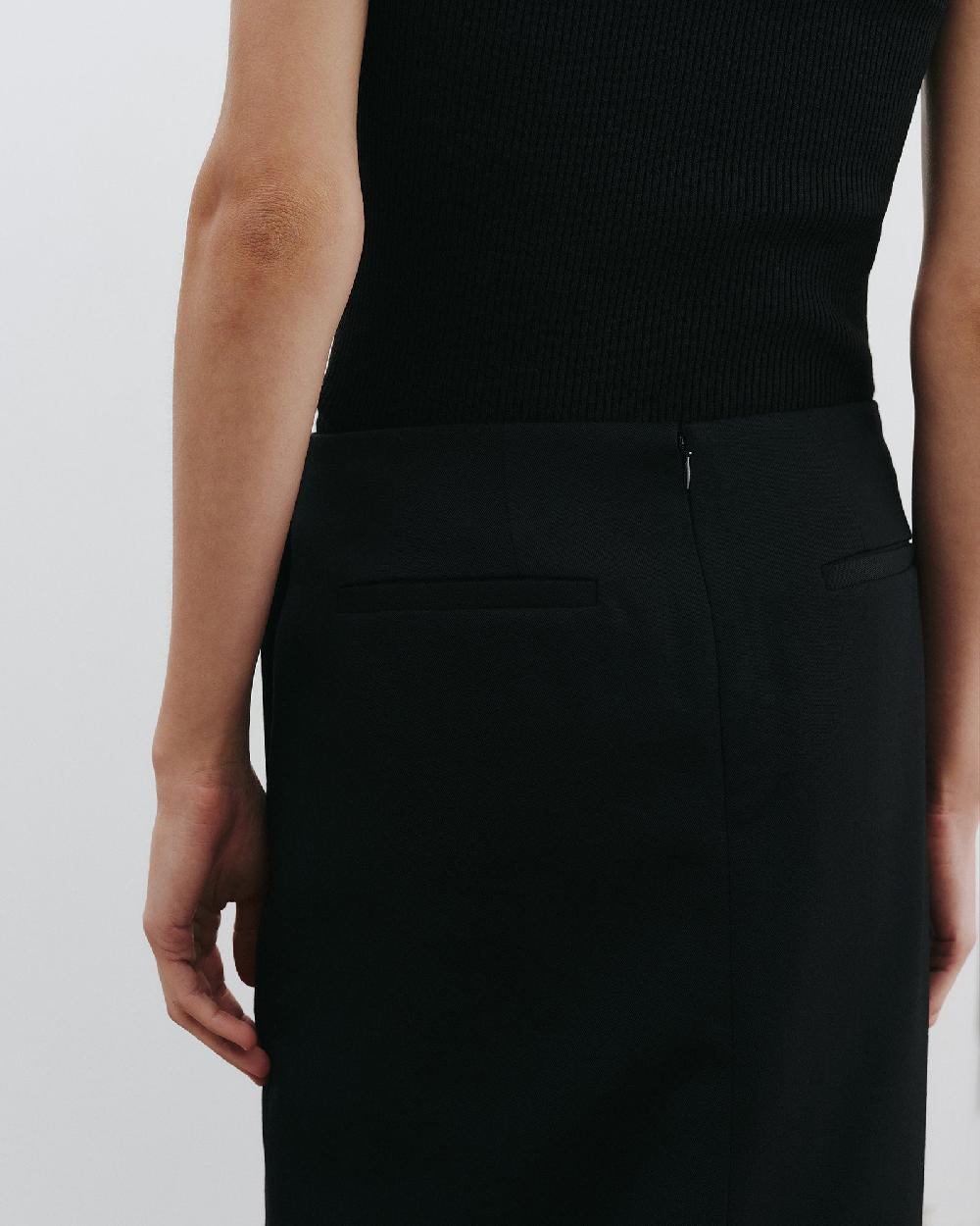 Nili Lotan MARIHA WOOL SKIRT BLACK