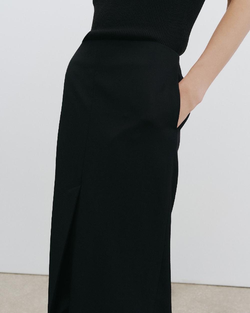Nili Lotan MARIHA WOOL SKIRT BLACK