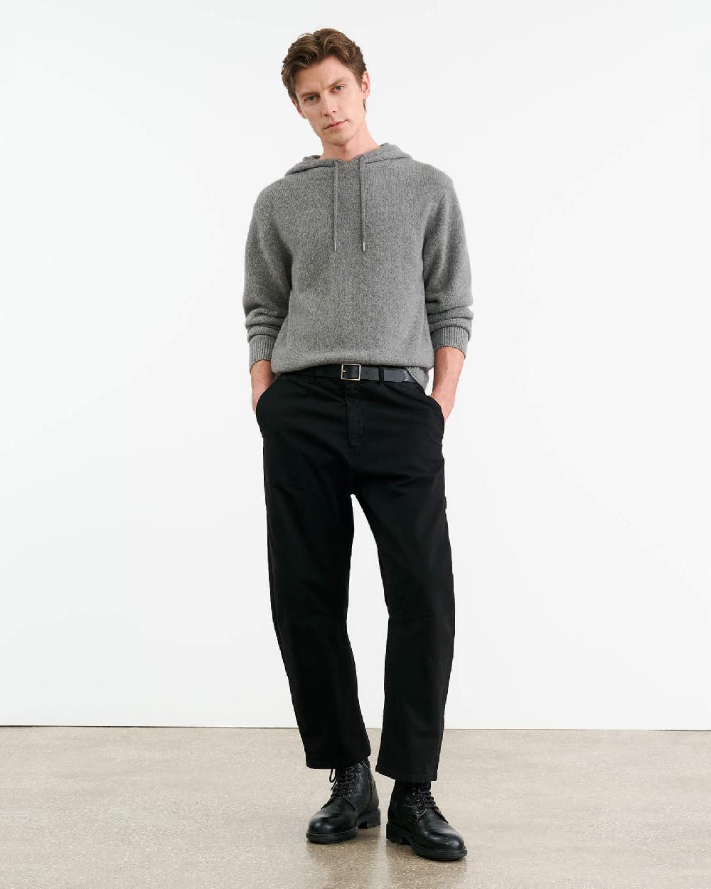 Nili Lotan MARLON KNIT HOODIE GREY MELANGE