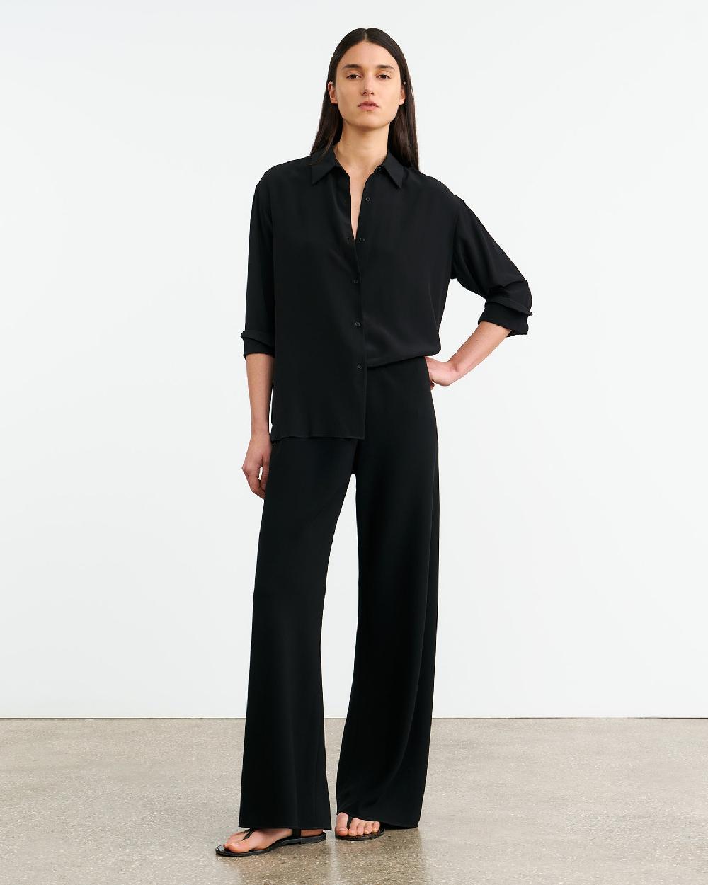 Nili Lotan MARLOW WIDE LEG PANT BLACK