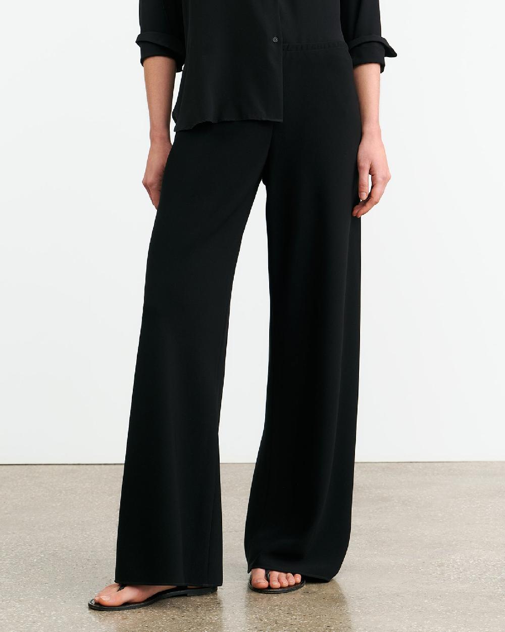 Nili Lotan MARLOW WIDE LEG PANT BLACK