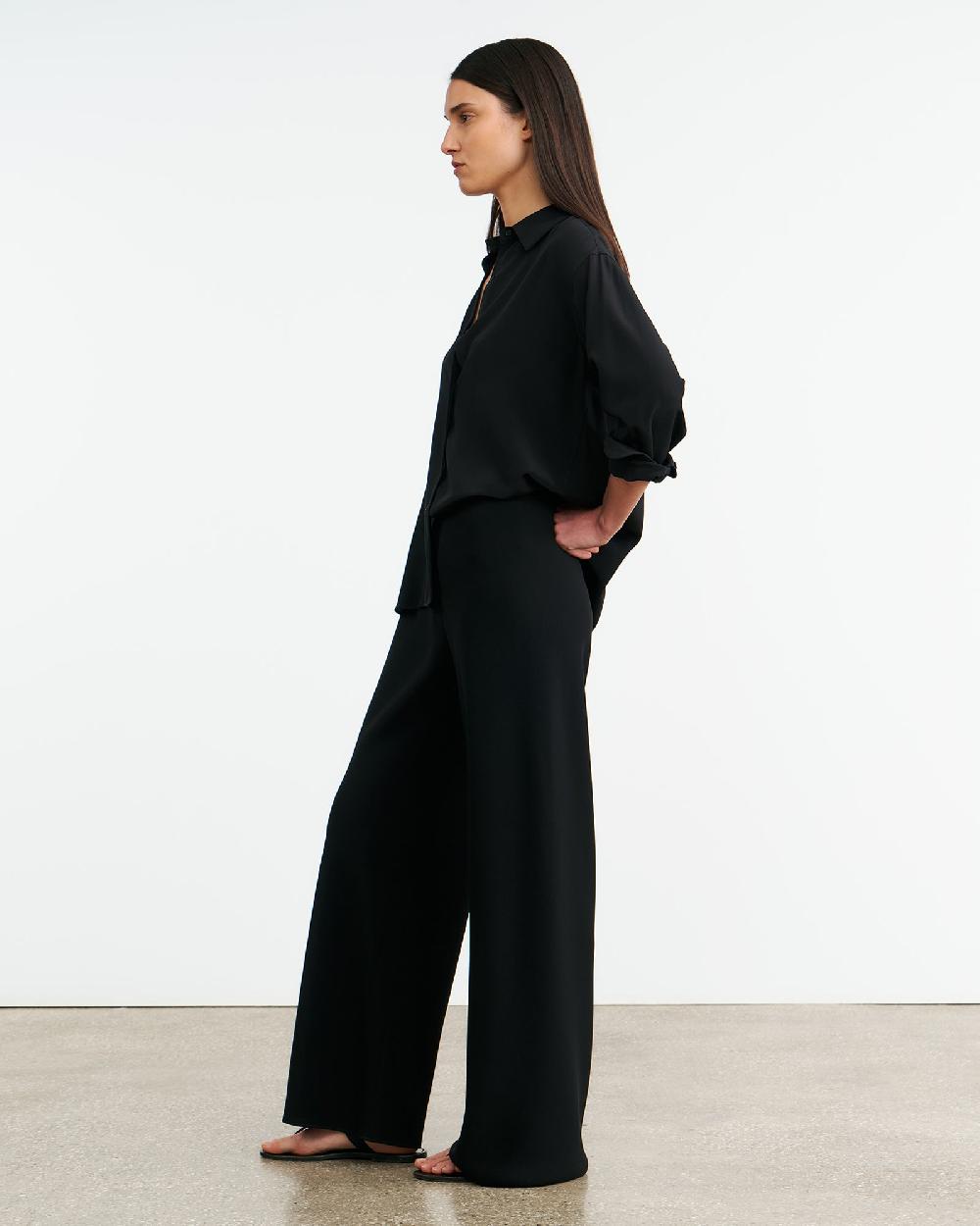 Nili Lotan MARLOW WIDE LEG PANT BLACK