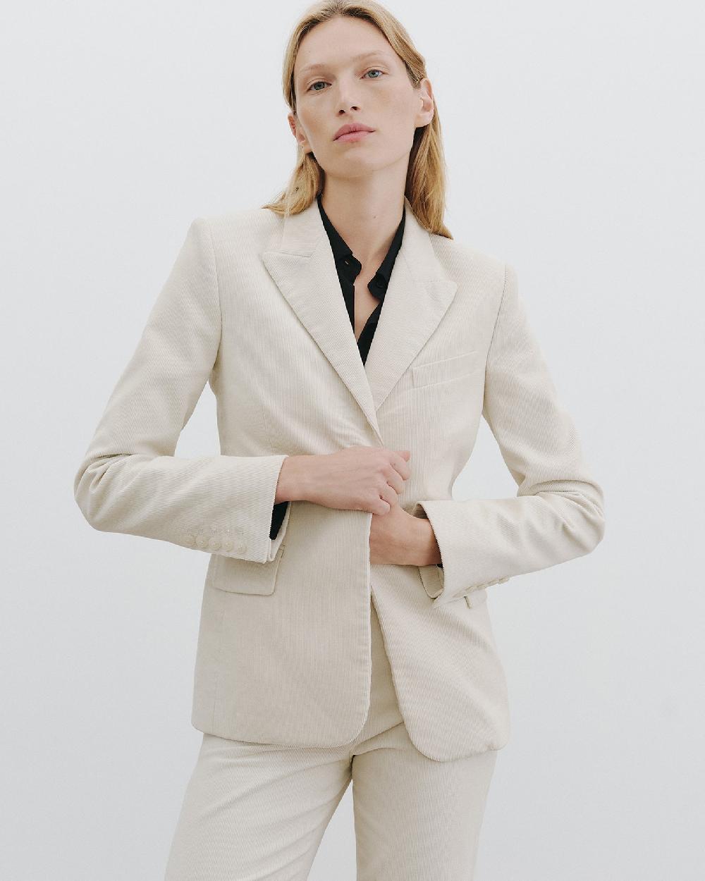 Nili Lotan MARSHAL CORDUROY JACKET IVORY