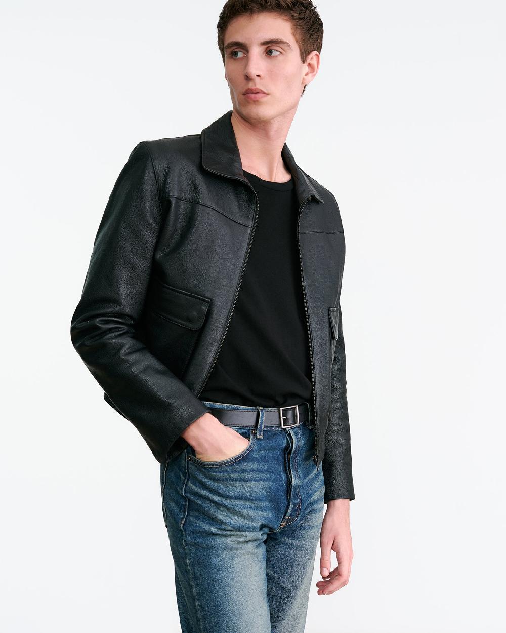 Nili Lotan MAX LEATHER JACKET BLACK