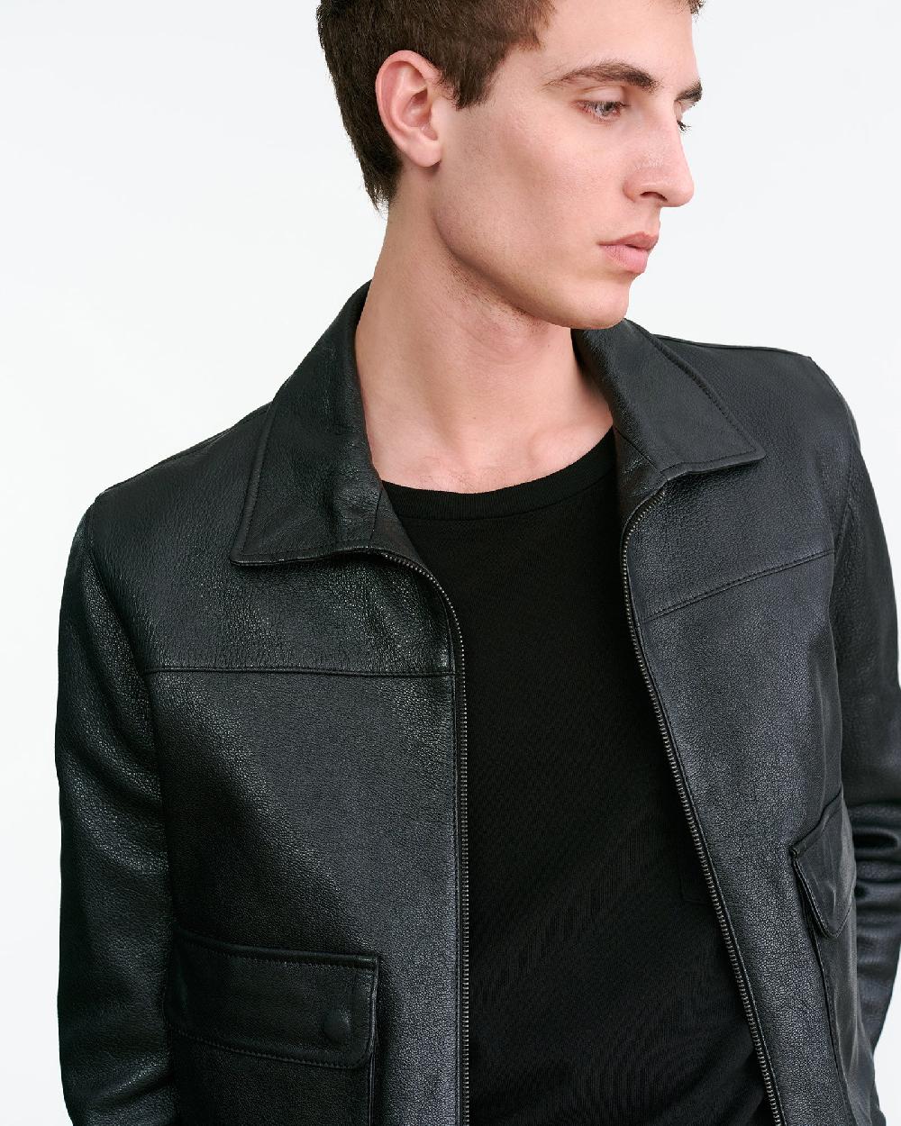 Nili Lotan MAX LEATHER JACKET BLACK