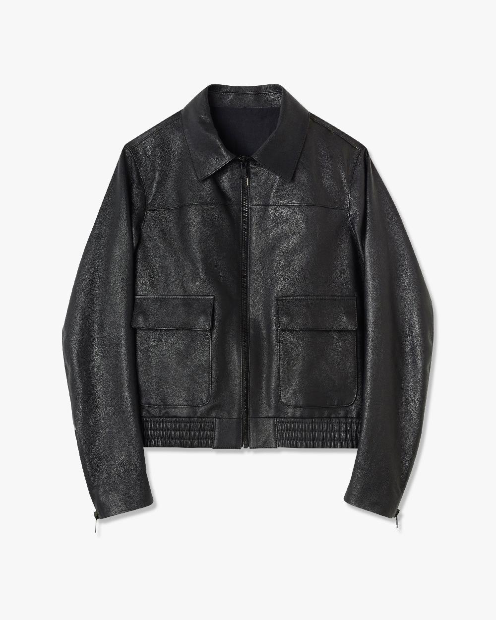 nili lotan MAX LEATHER JACKET BLACK