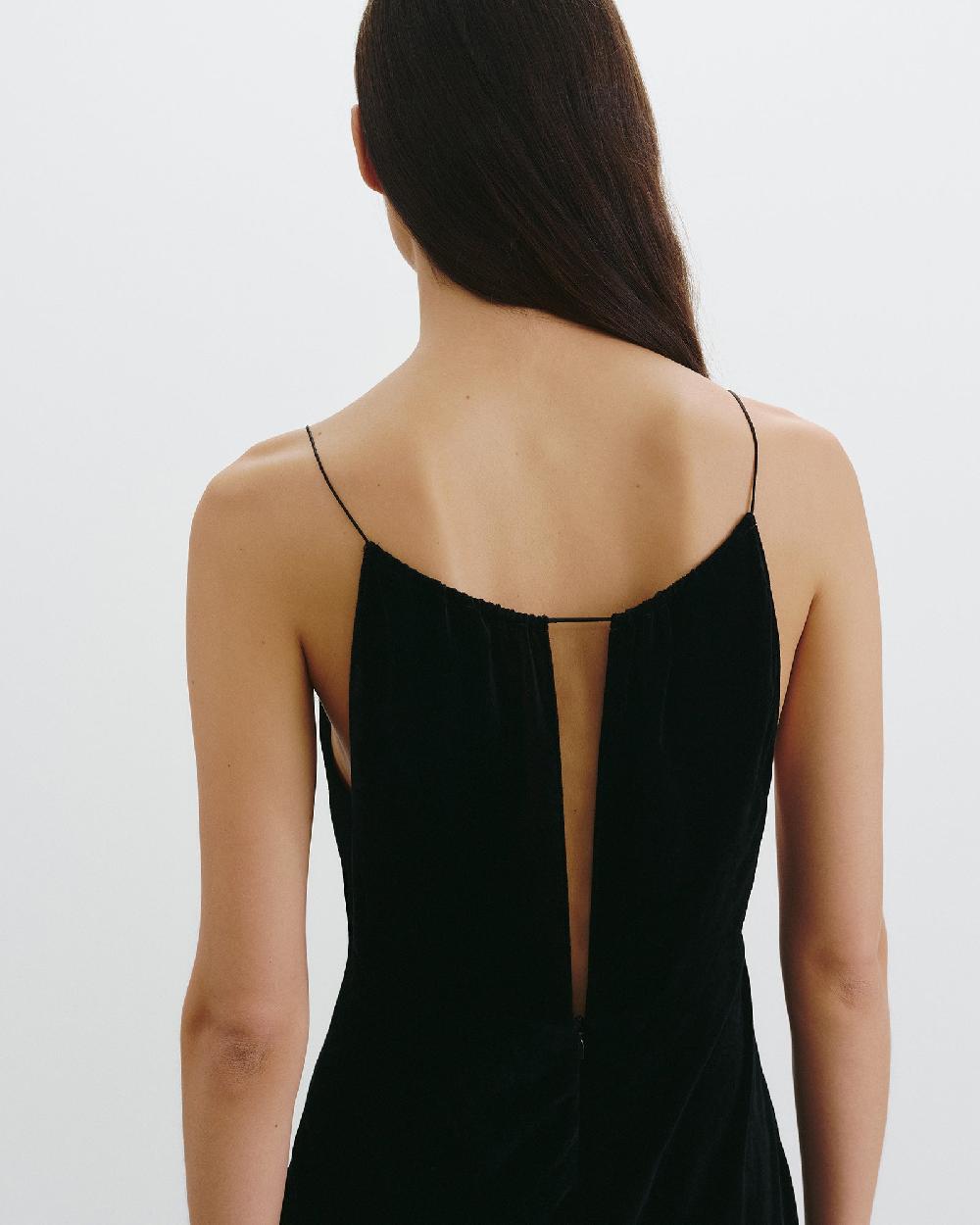 Nili Lotan MAXIME VELVET DRESS BLACK