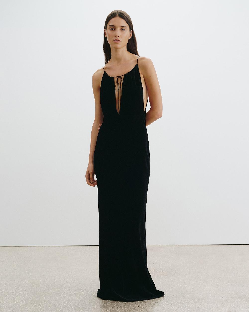 Nili Lotan MAXIME VELVET DRESS BLACK