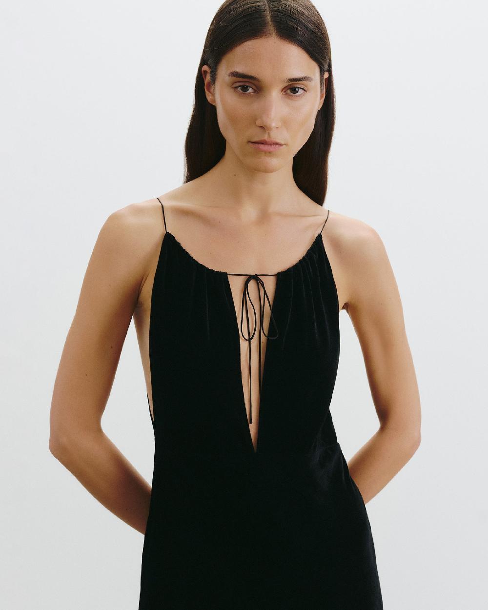 Nili Lotan MAXIME VELVET DRESS BLACK