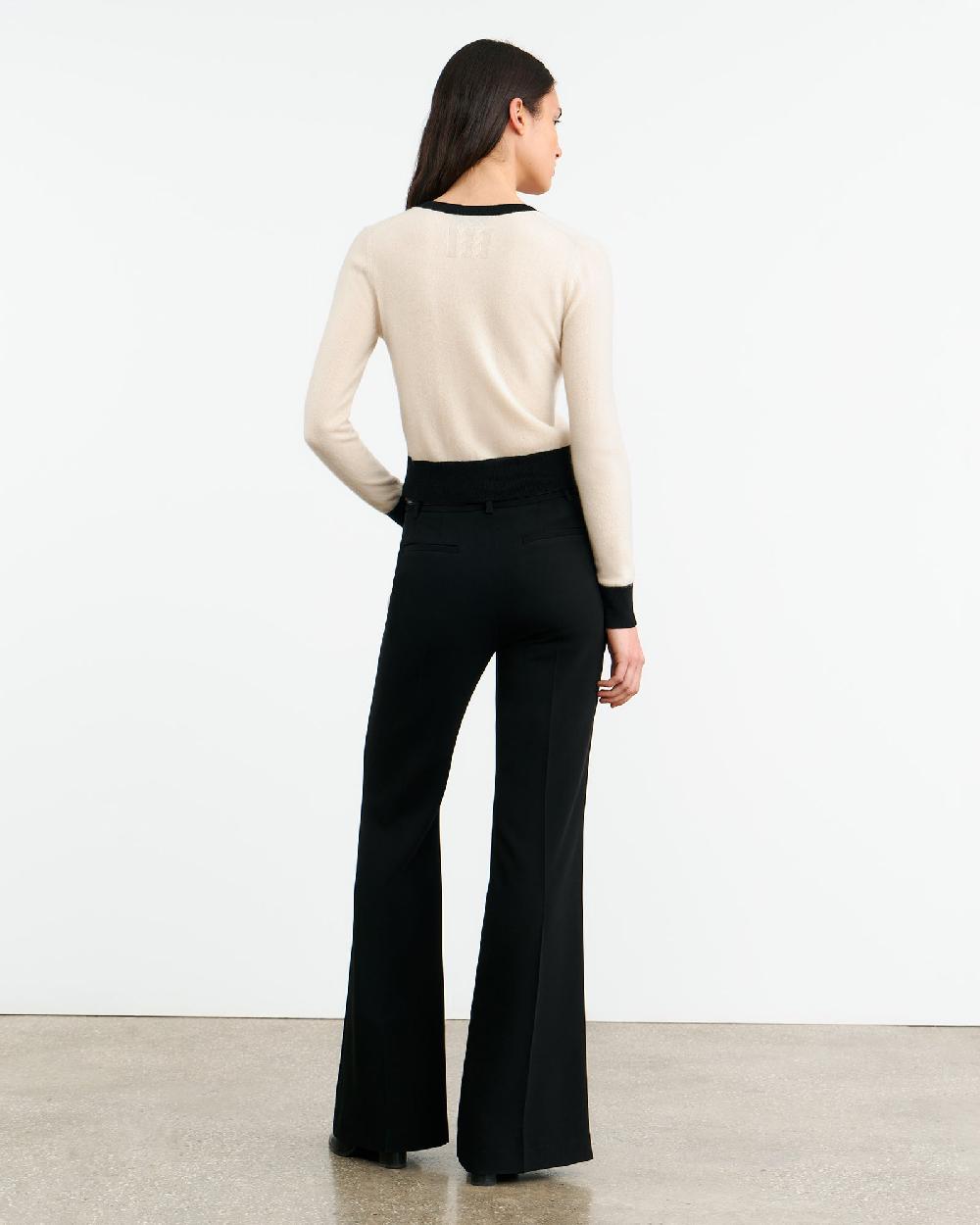 Nili Lotan MEADOW CASHMERE CARDIGAN IVORY/BLACK