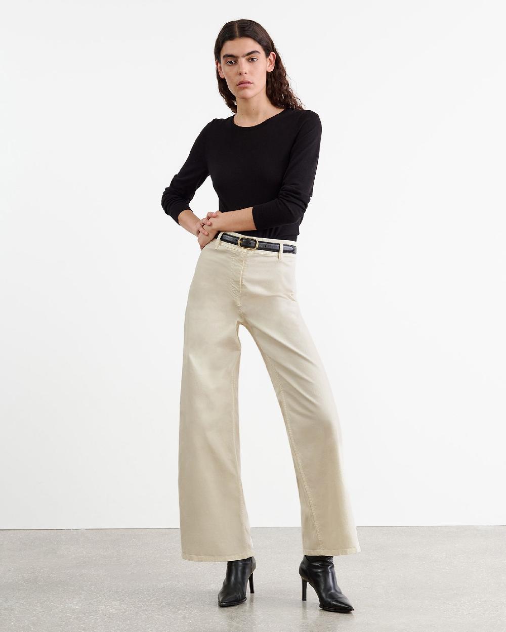 Nili Lotan MEGAN COTTON PANT CHOCOLATE BROWN