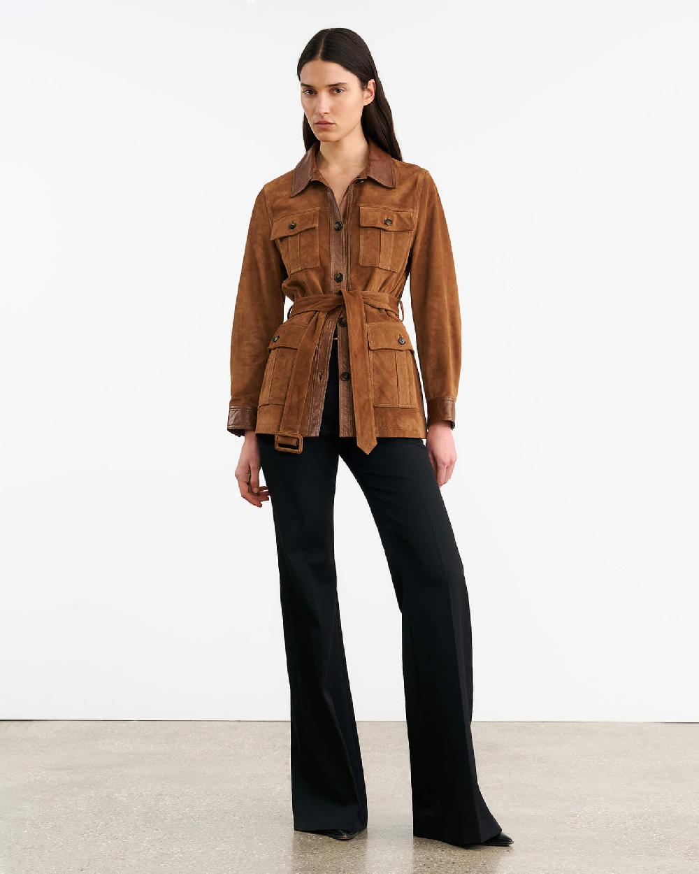 Nili Lotan MILA SUEDE JACKET MARTORA/COGNAC