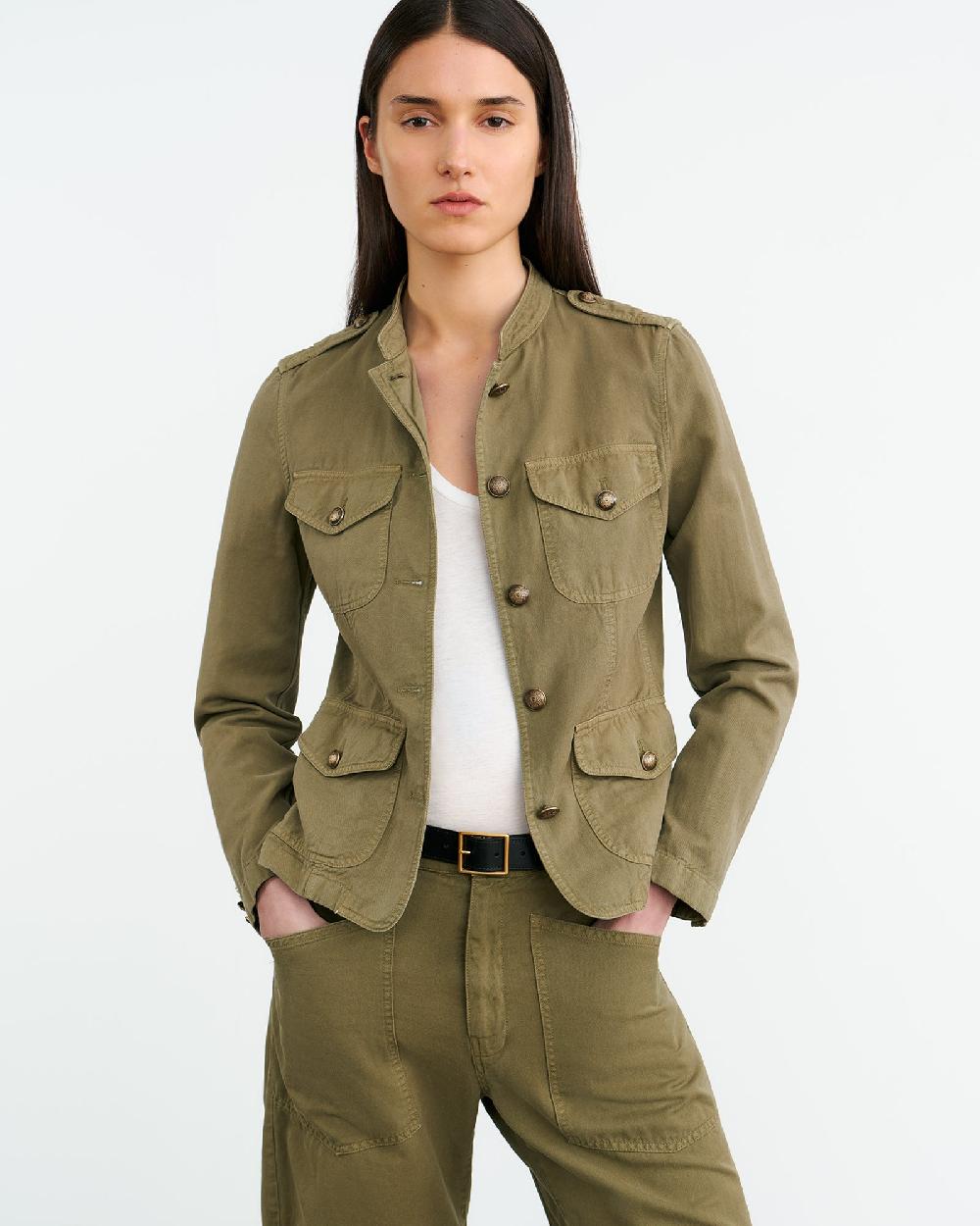 Nili Lotan MONA JACKET OLIVE GREEN