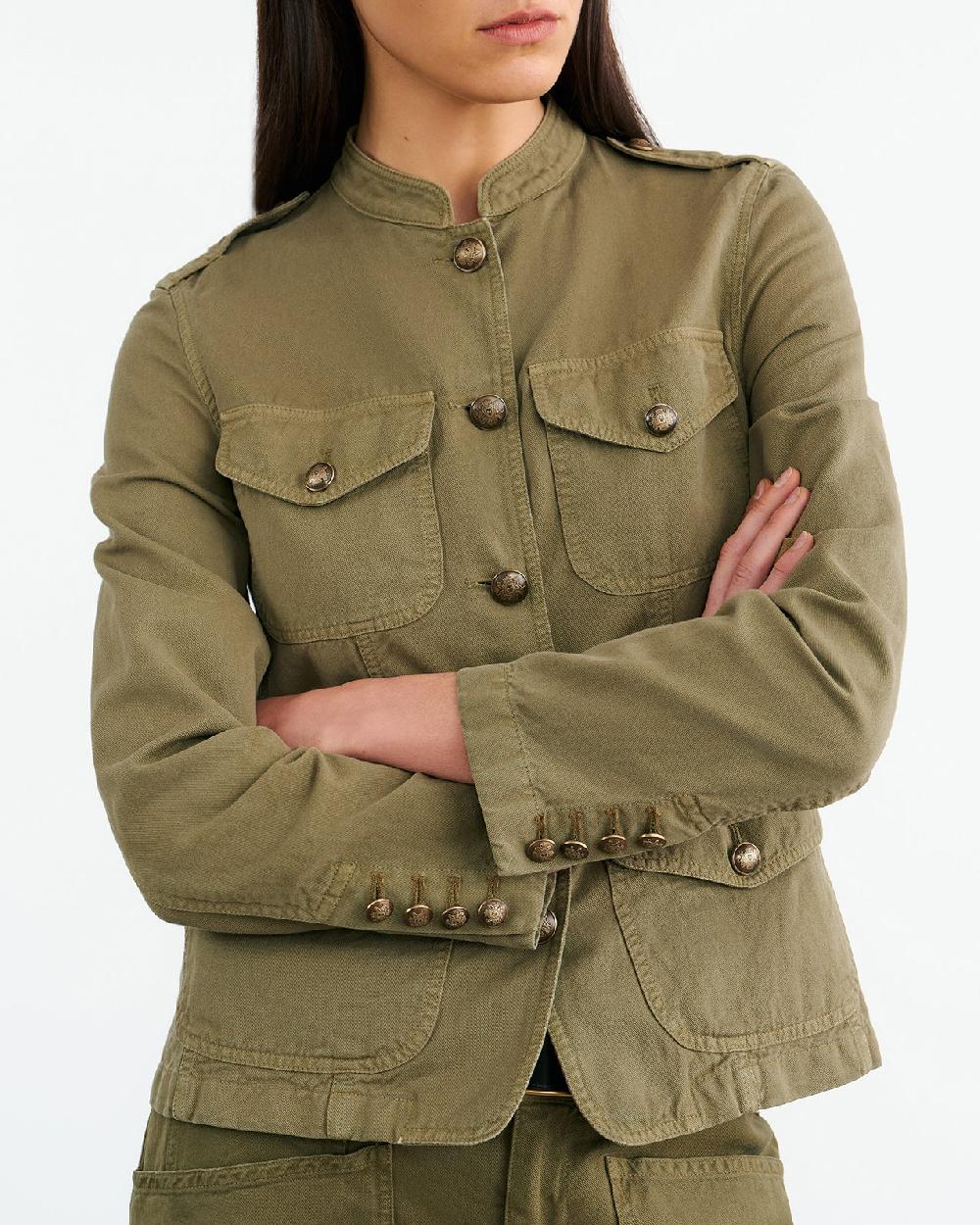 Nili Lotan MONA JACKET OLIVE GREEN