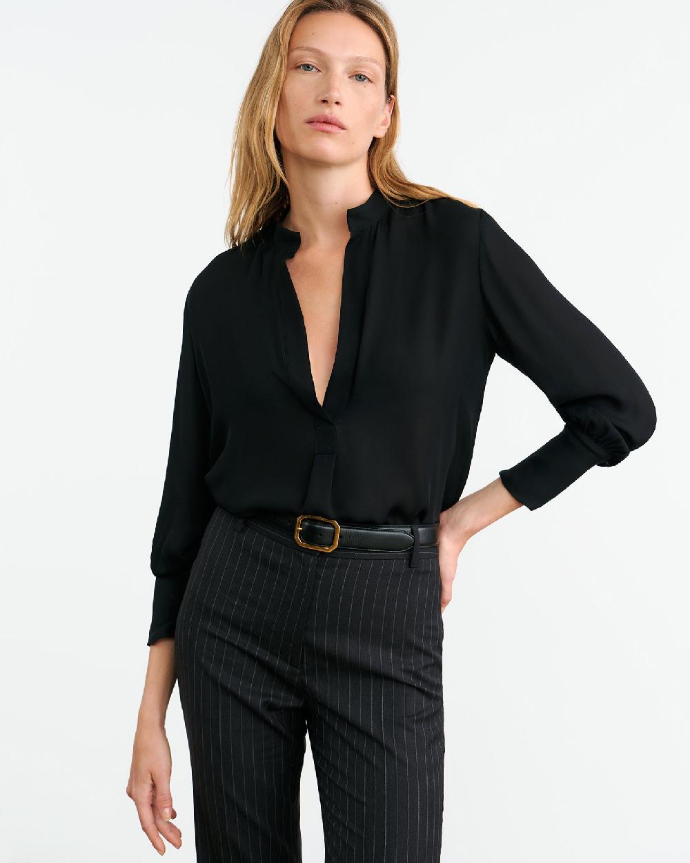 Nili Lotan MONTAINE SILK BLOUSE IVORY