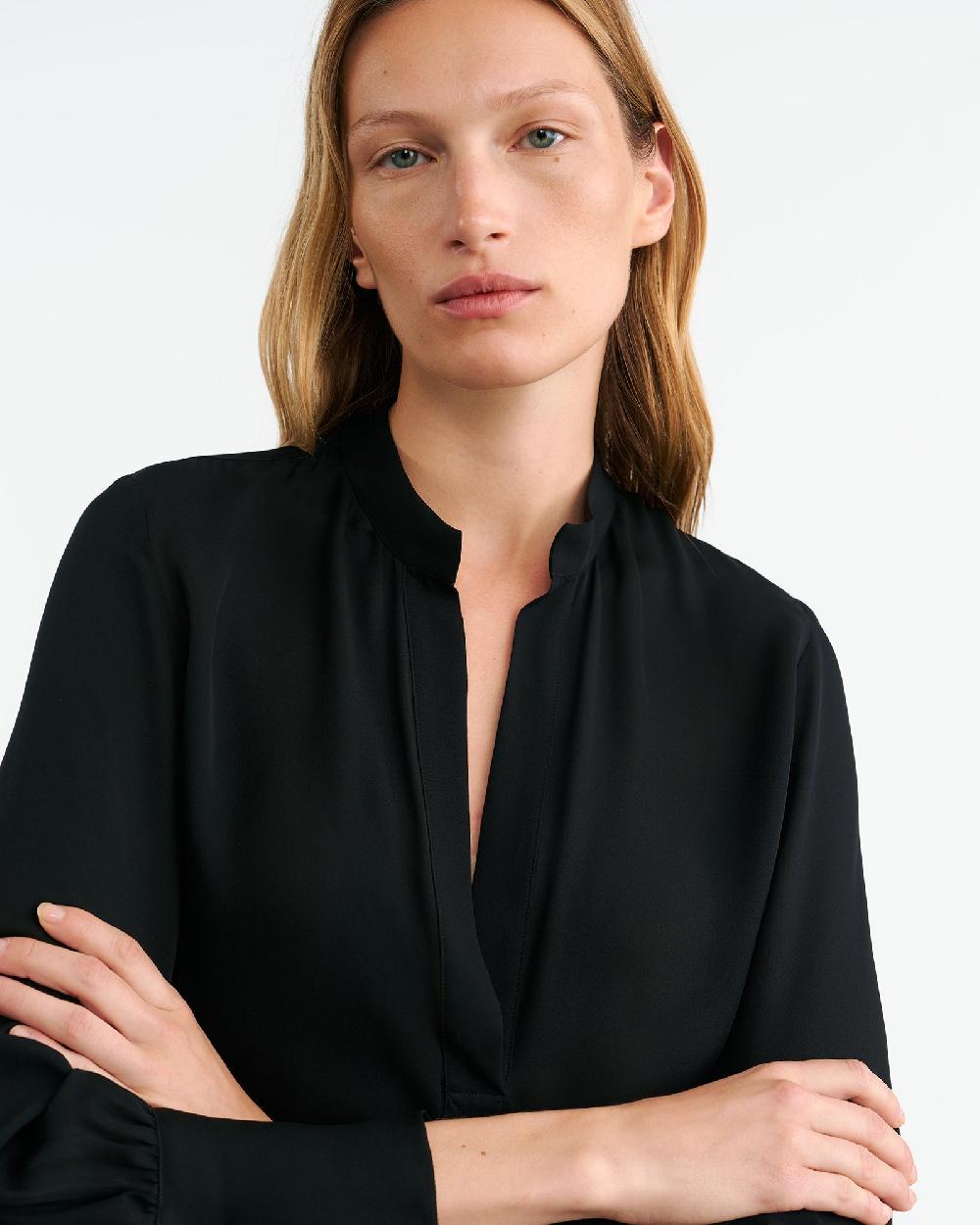 Nili Lotan MONTAINE SILK BLOUSE IVORY