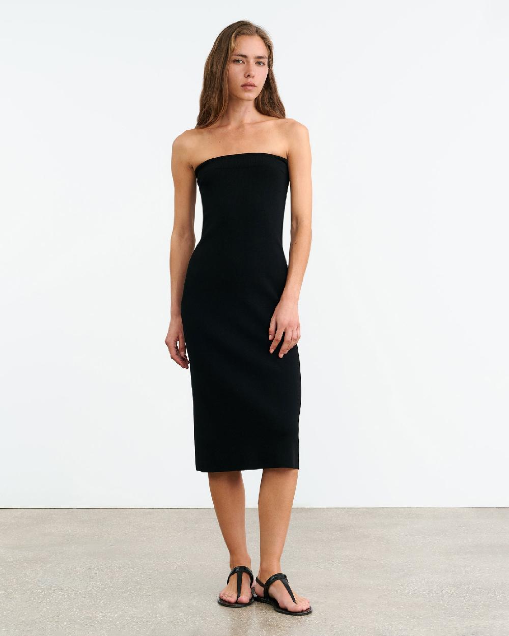 Nili Lotan MOZANA KNIT DRESS BLACK
