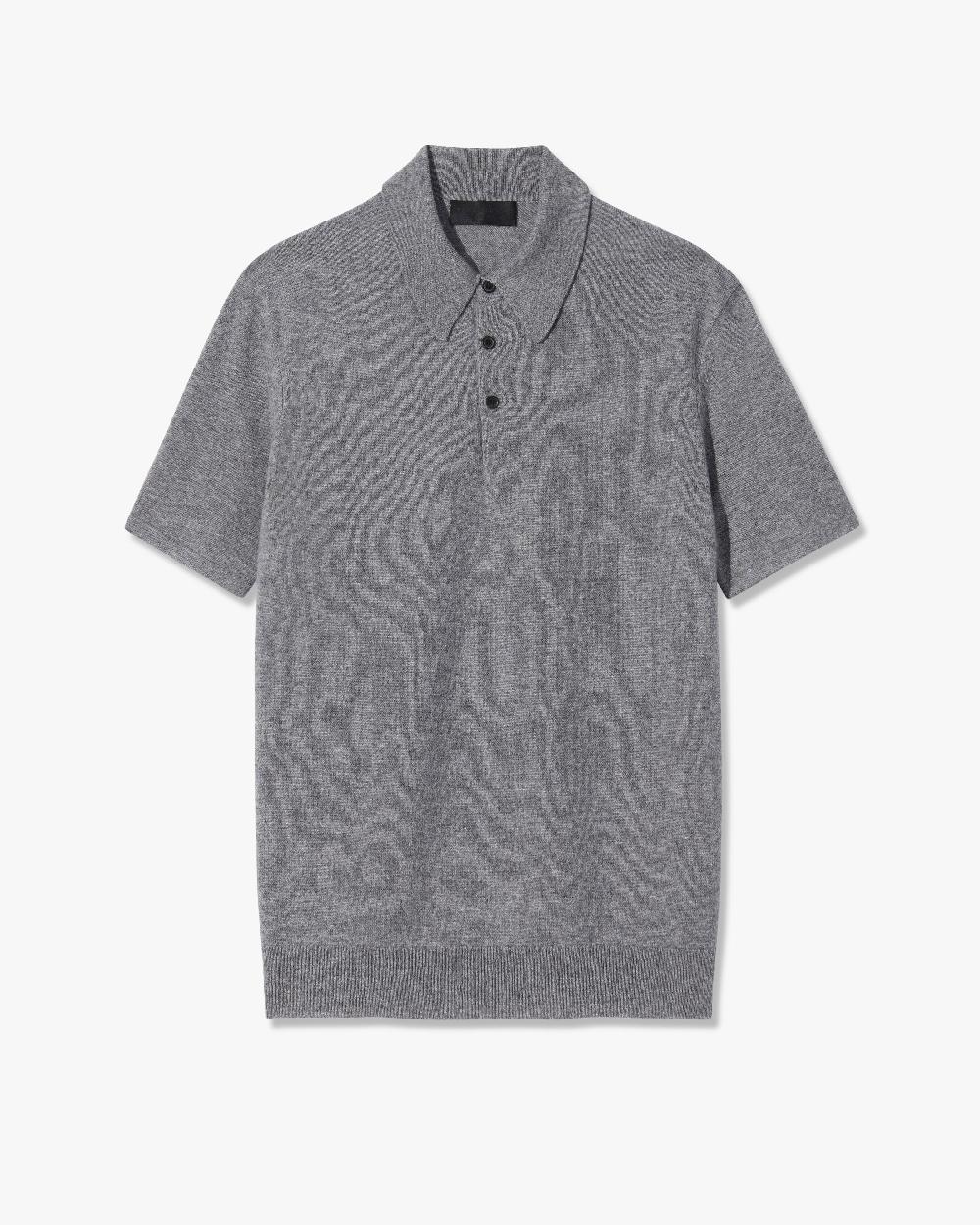 nili lotan MYLES CASHMERE POLO MEDIUM GREY MELANGE