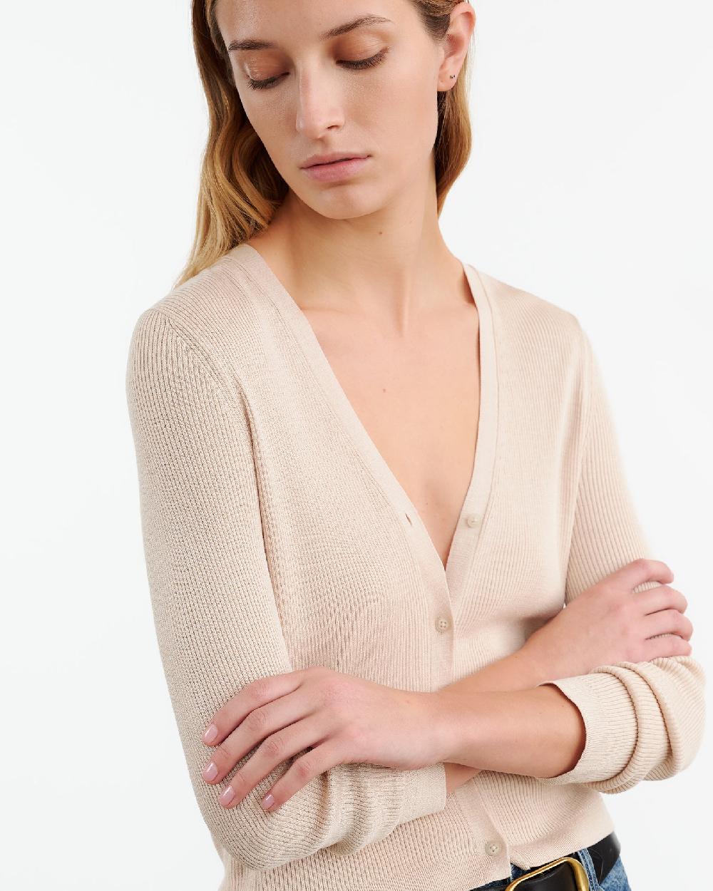 Nili Lotan NARI SILK CARDIGAN BLACK
