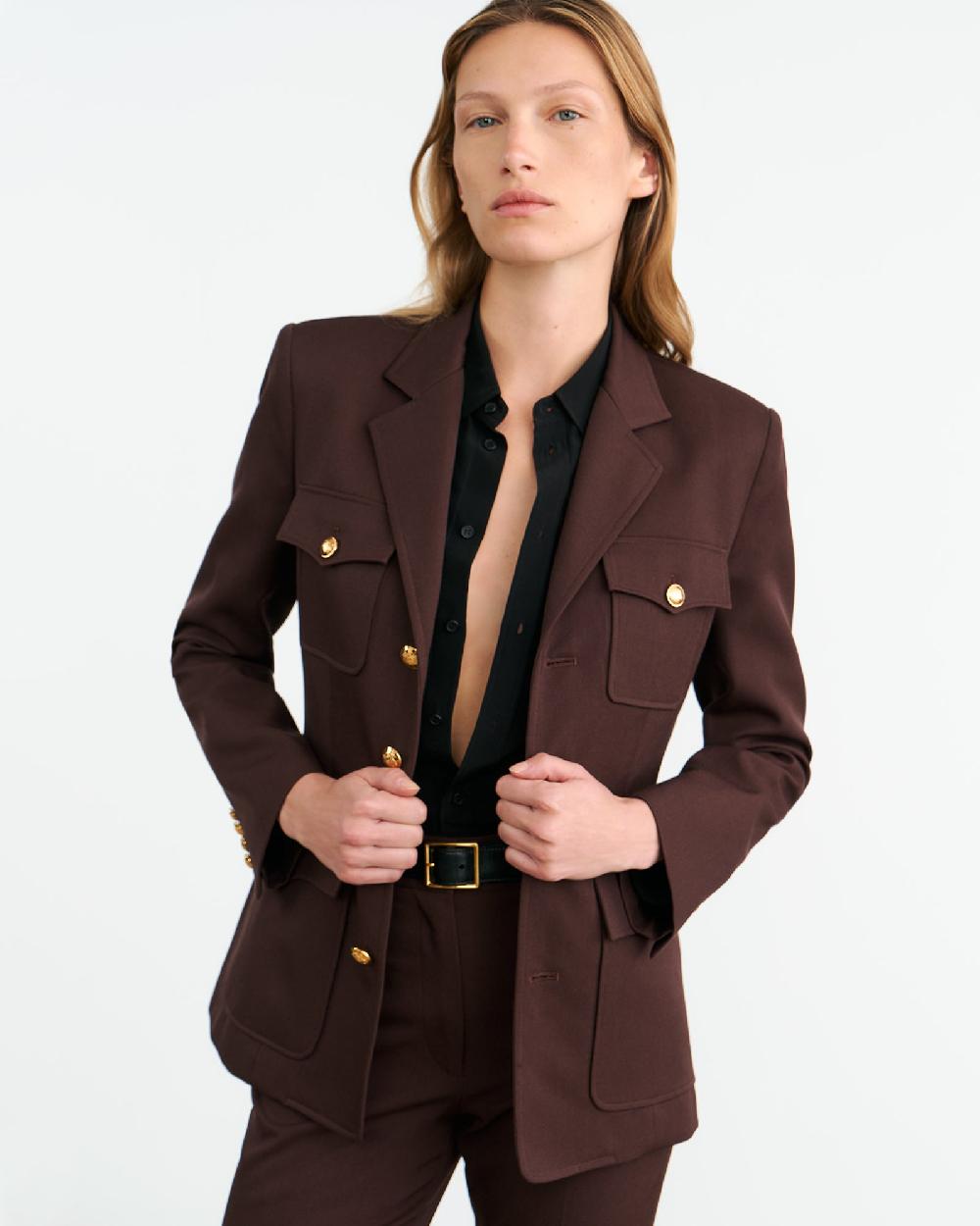 Nili Lotan NELSON WOOL JACKET OXBLOOD
