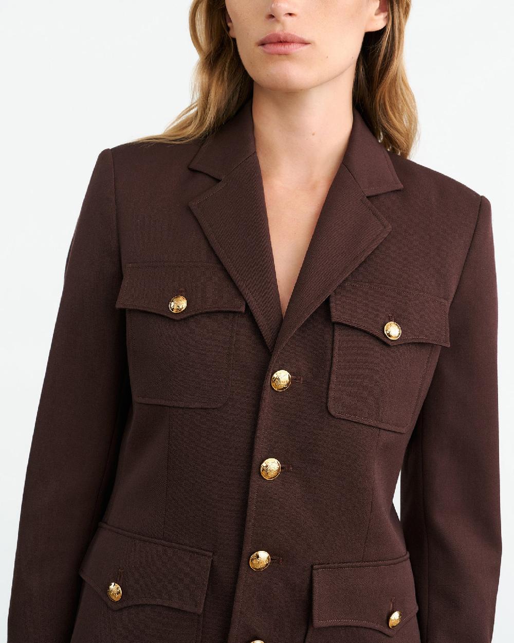 Nili Lotan NELSON WOOL JACKET OXBLOOD