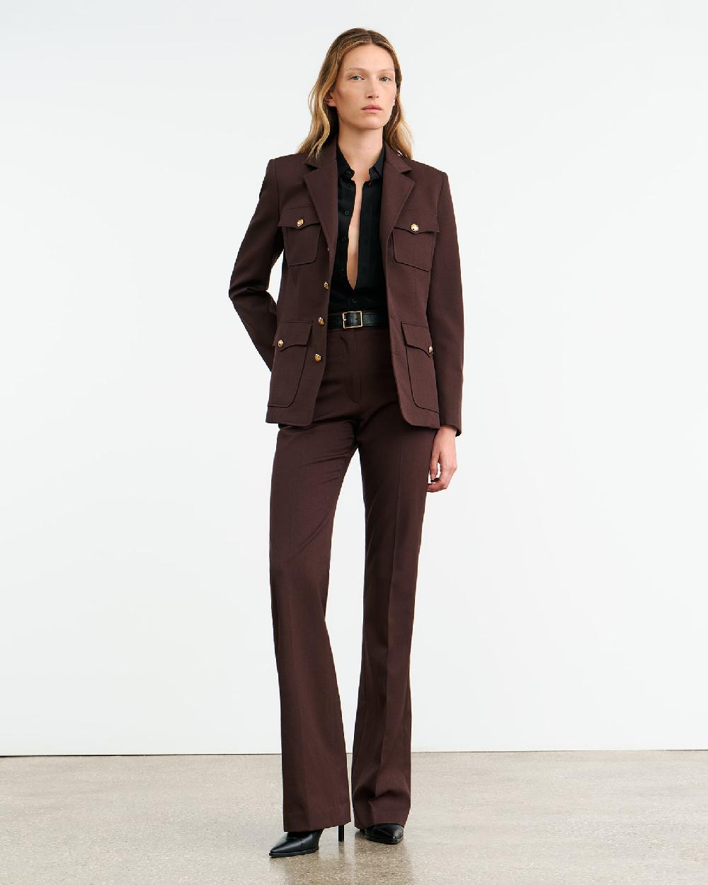 Nili Lotan NELSON WOOL JACKET OXBLOOD