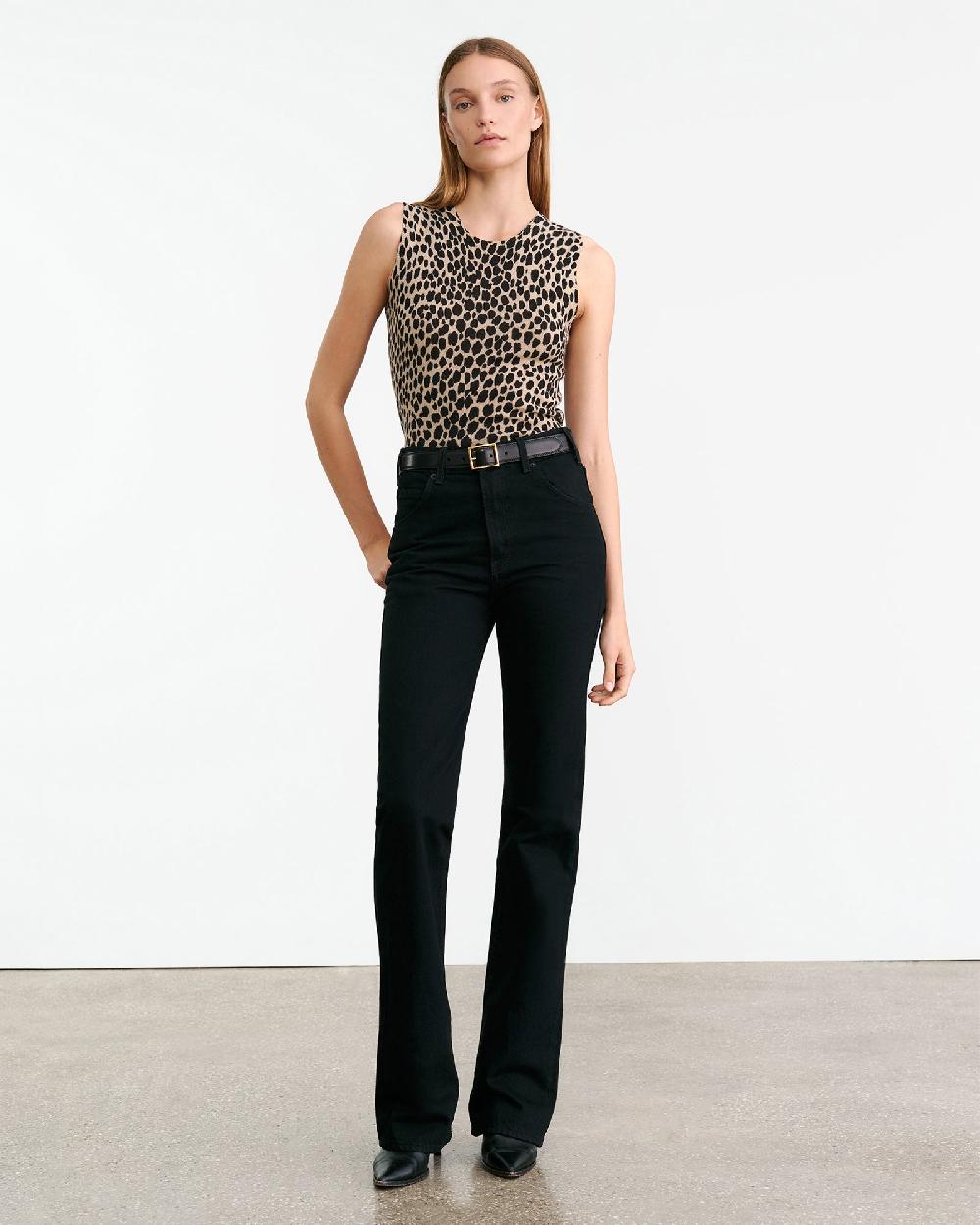 Nili Lotan NESSA SWEATER TANK TAUPE/BLACK CHEETAH