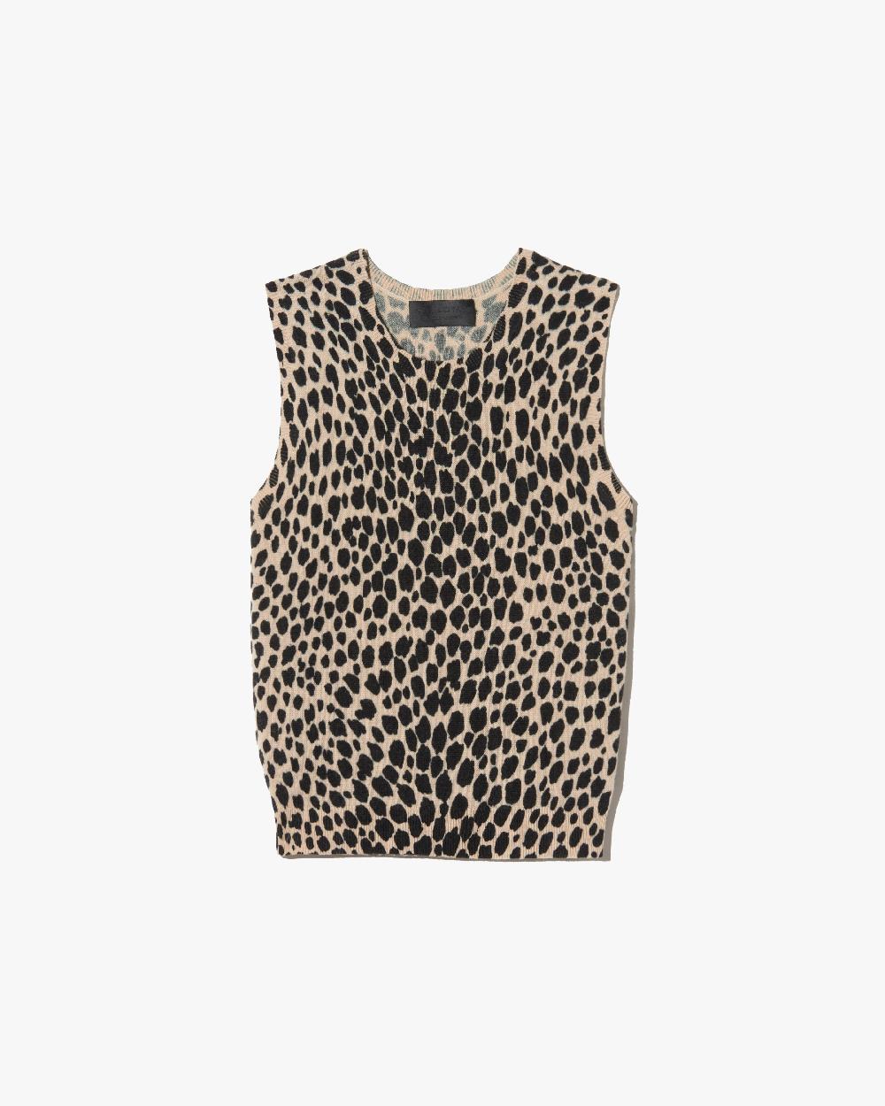 nili lotan NESSA SWEATER TANK TAUPE/BLACK CHEETAH
