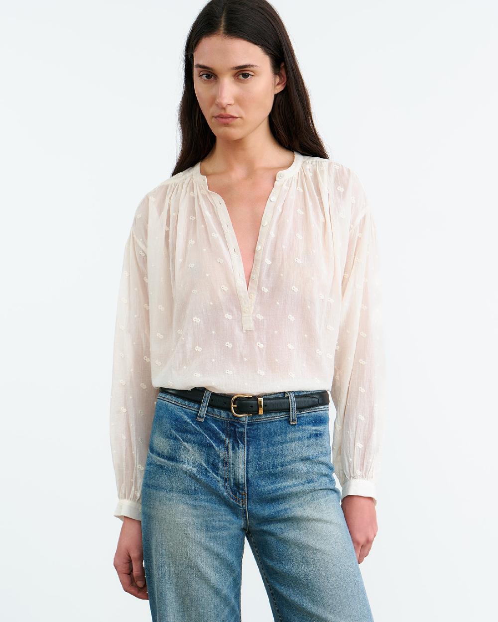 Nili Lotan NEVILLE BLOUSE IVORY