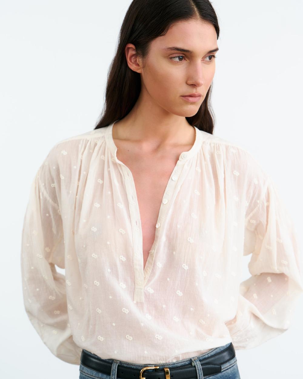 Nili Lotan NEVILLE BLOUSE IVORY