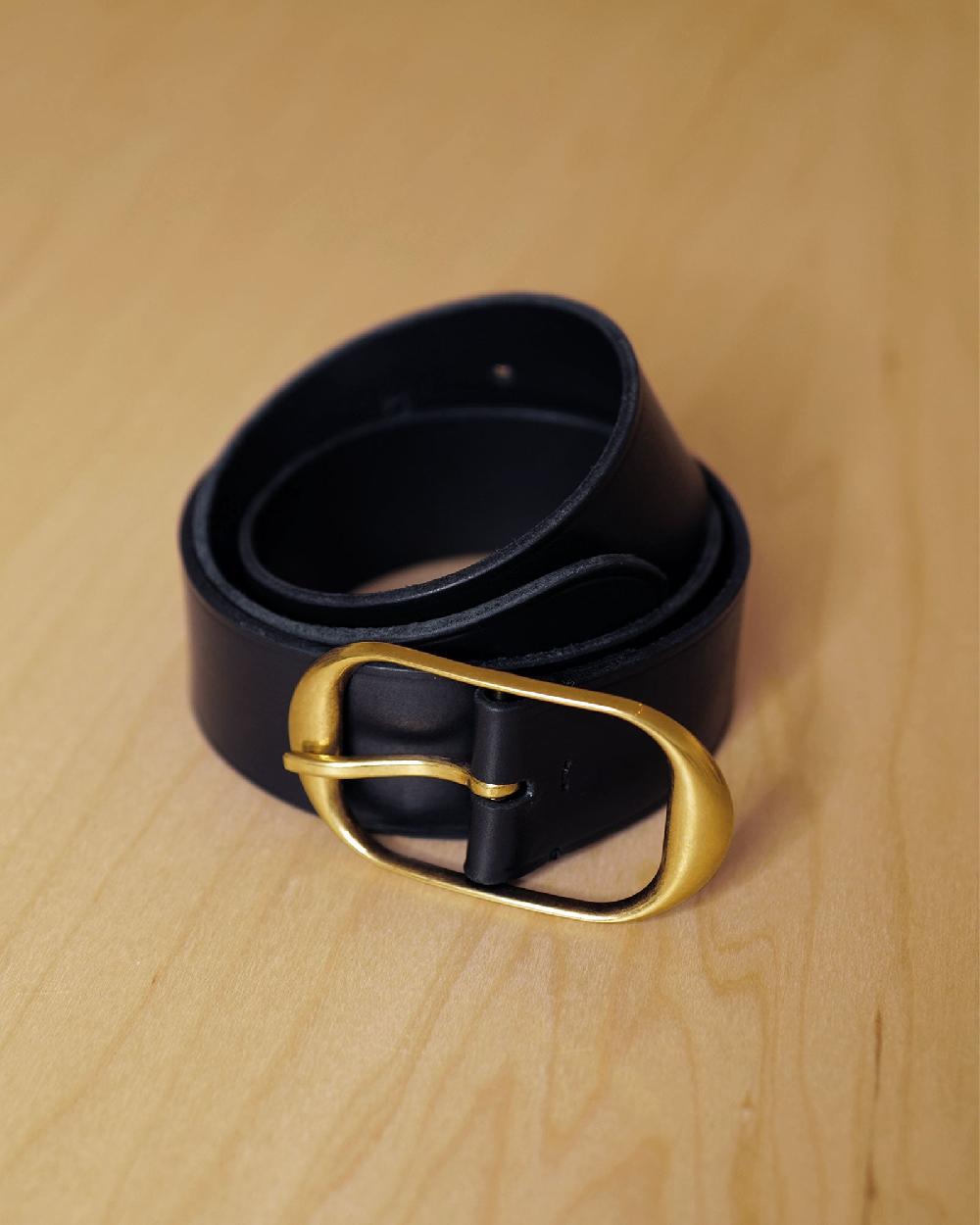 Nili Lotan NILI BELT BLACK W/ANTIQUE BRASS BUCKLE