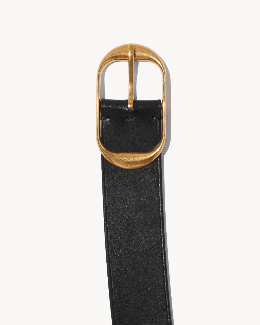 Nili Lotan NILI BELT BLACK W/ANTIQUE BRASS BUCKLE