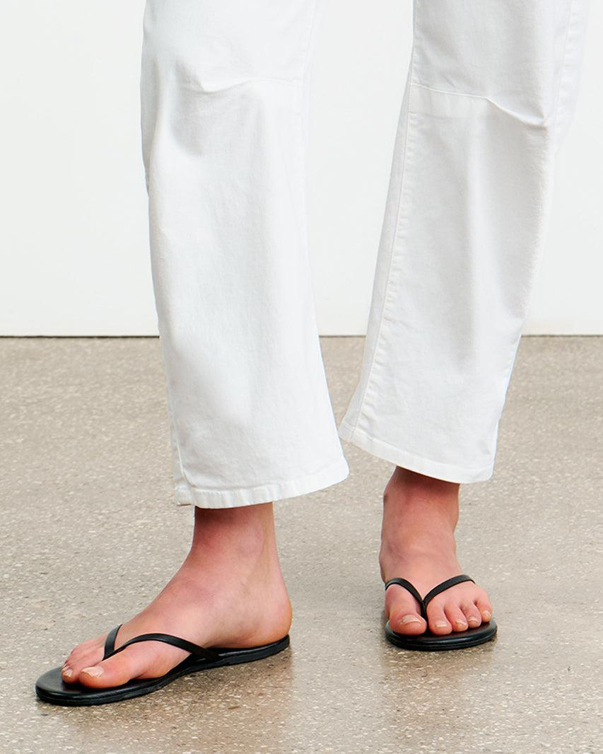 Nili Lotan NL X TKEES LEATHER FLIP FLOP BLACK