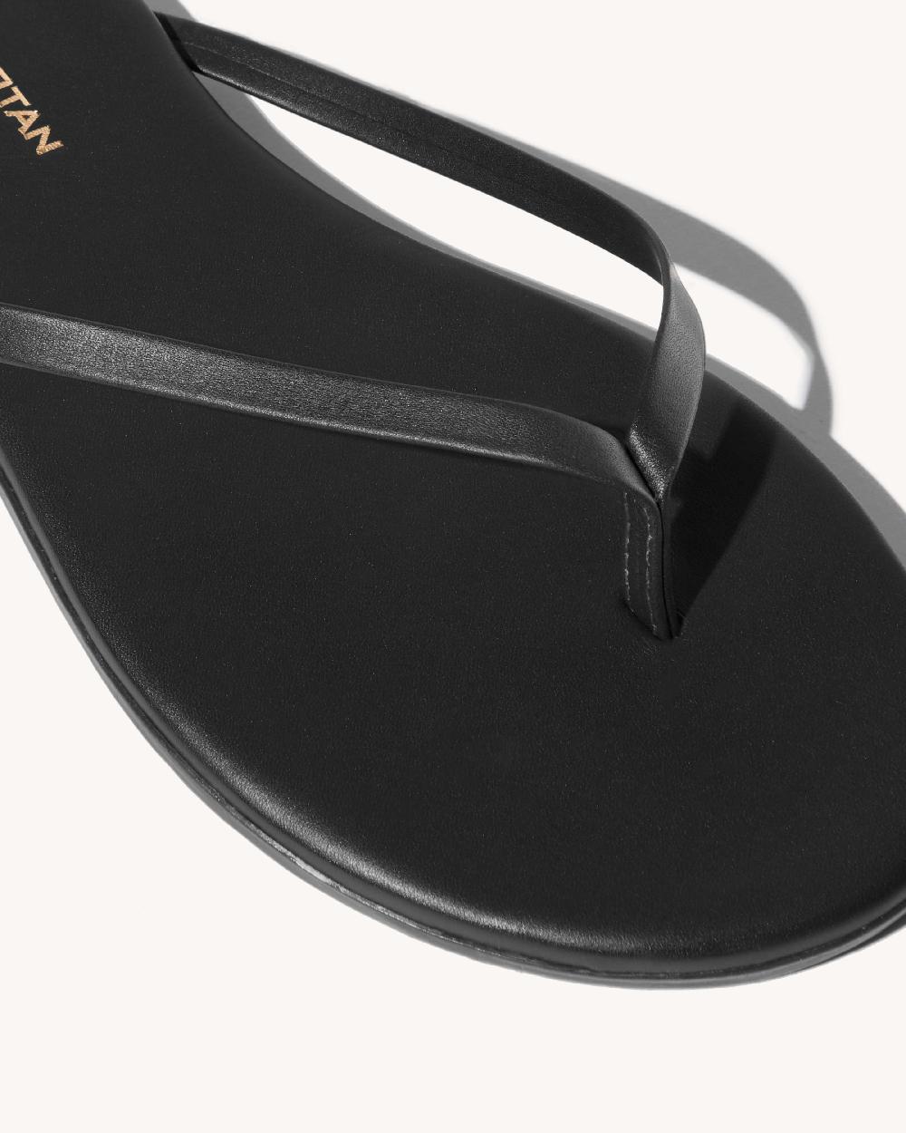 Nili Lotan NL X TKEES LEATHER FLIP FLOP BLACK